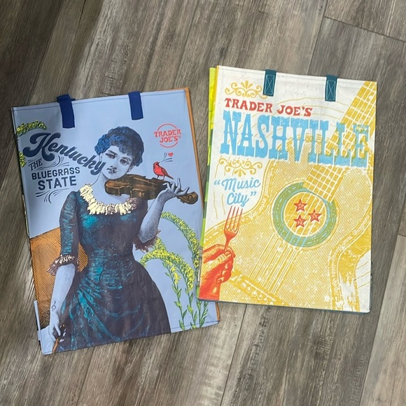 Trader Joe’s mystery reusable bags music lot Nashville & Kentucky NEW - Picture 1 of 3